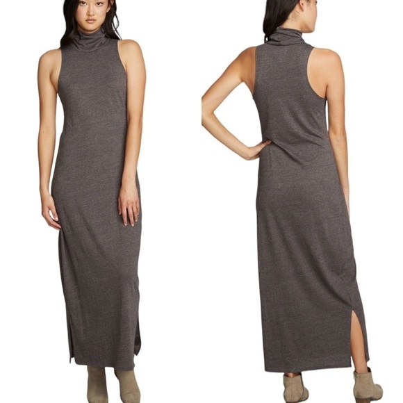 NWT Chaser Turtle Neck Tank Maxi Dress With Side Slits - Picture 1 of 15